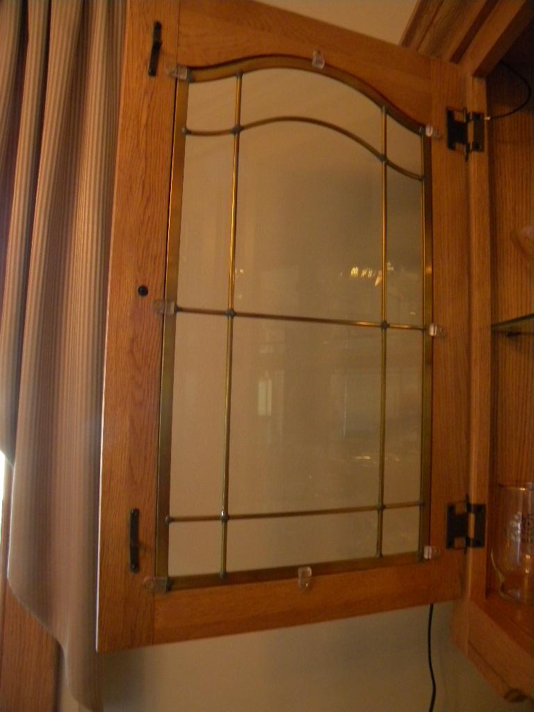 China Cabinet, Oak, Mirror Background, Lighted, 77"h. X 58"w X18 1/2"d.