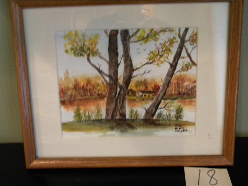 Painting, Oil, By Dick Moyer, Frame/matted, 10 1/2" X13 1/2".