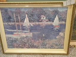 Pair Of Decorative Framed Prints, "outdoor Water Scenes", 15 X 19 1/2"; 13