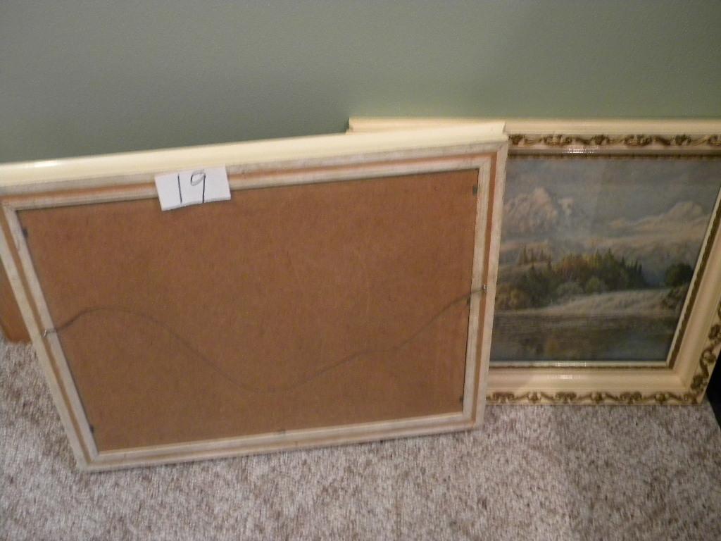 Pair Of Decorative Framed Prints, "outdoor Water Scenes", 15 X 19 1/2"; 13