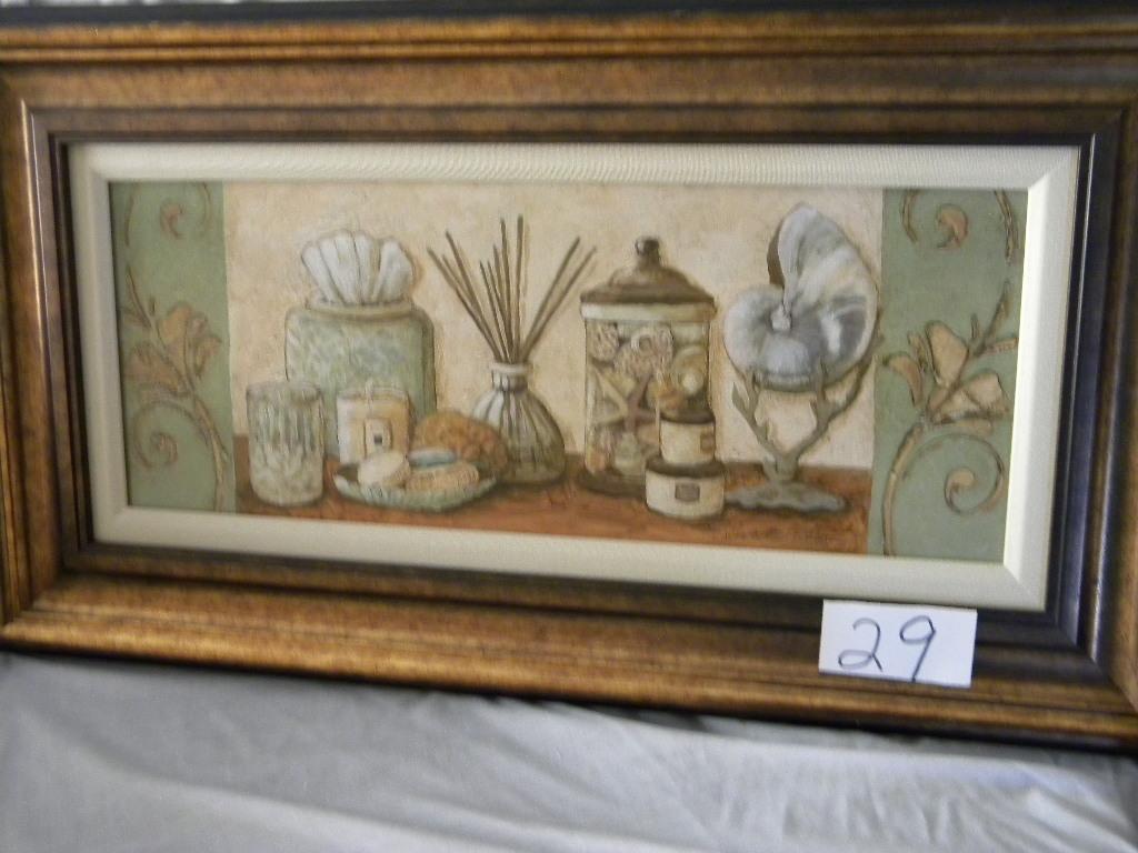 Pair, Framed/matted, By C. Waterlee Olson, Prints, " Winter Bath Items", An