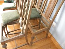 Six Oak Dining Chairs, (one King Chair).