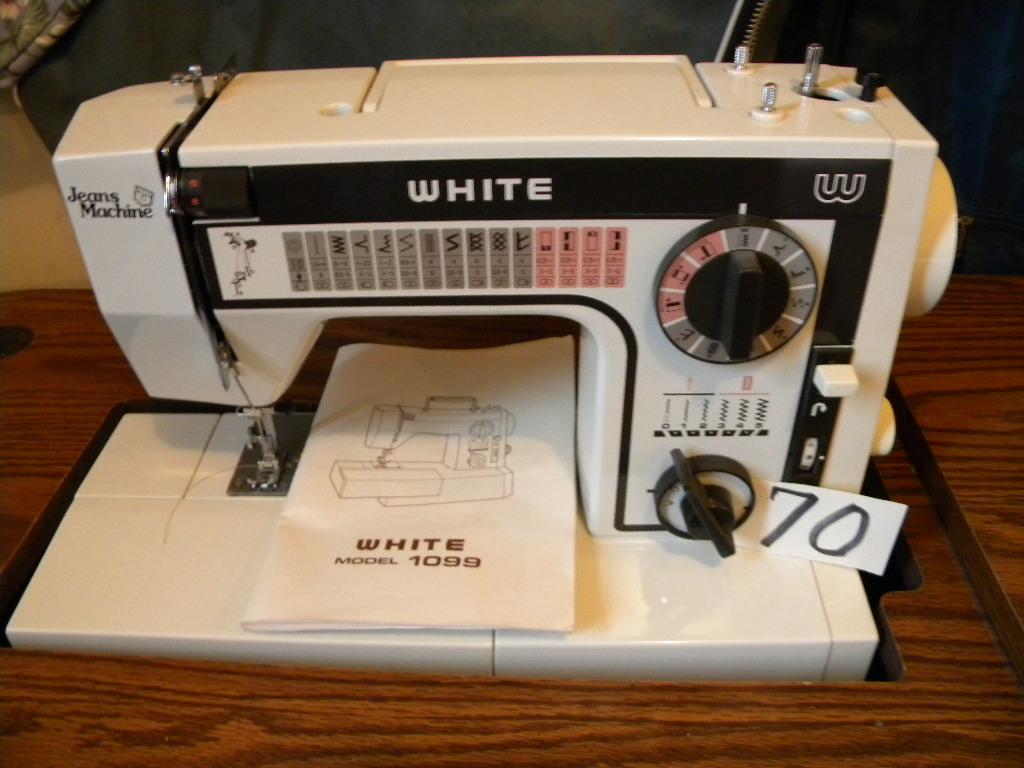 White Model 1099, W/stitch Selector, Cabinet.