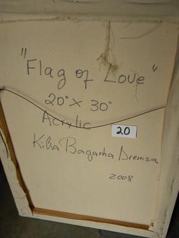 "flag Of Love", 20 X 30, , 2008. Acrylic on canvas