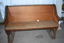 Wood Church Pew, 36"h X52"w X 18 "d.