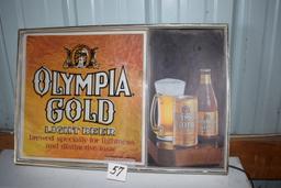 Olympia Light Sign, 13 1/2" X 20 1/2", {works}.