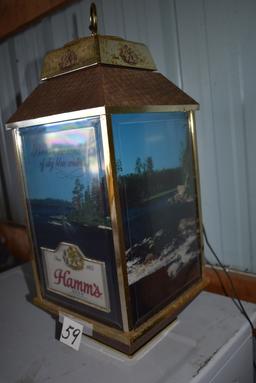 Hamm's Hanging Beer Light, 23"h, (needs Bulb).