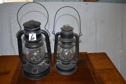 Pair Of Dietz Kerosene Barn Lanterns, 18 & 16"