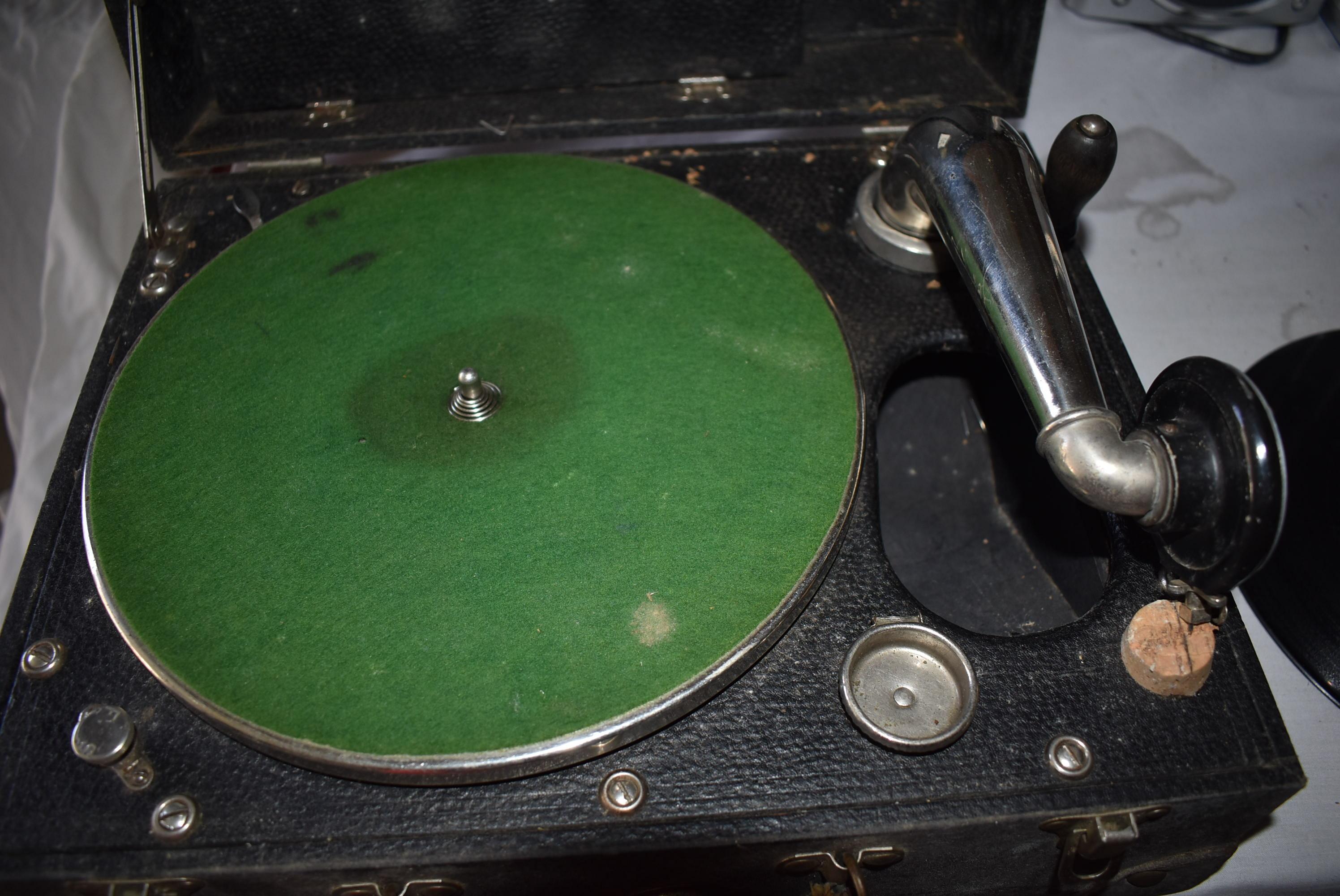 Silvertone Portrola Record Player, Runs, Tabletop.