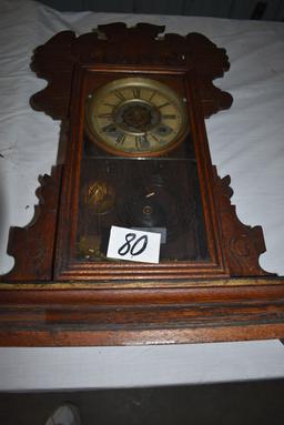 Wind-up Pendulum Wall Clock, Roman Number Face; 22 1/2 L X 15"w.