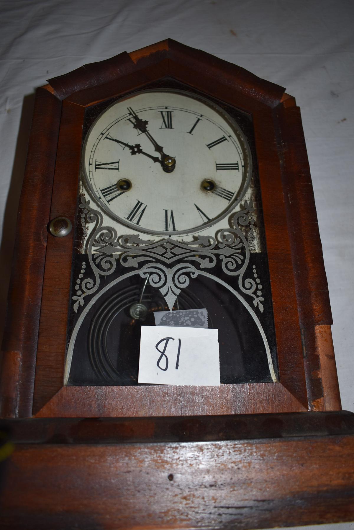 Gilbert Wind-up Mantle Clock, W/o Key, 15 1/2"h X 10 1/2"w.