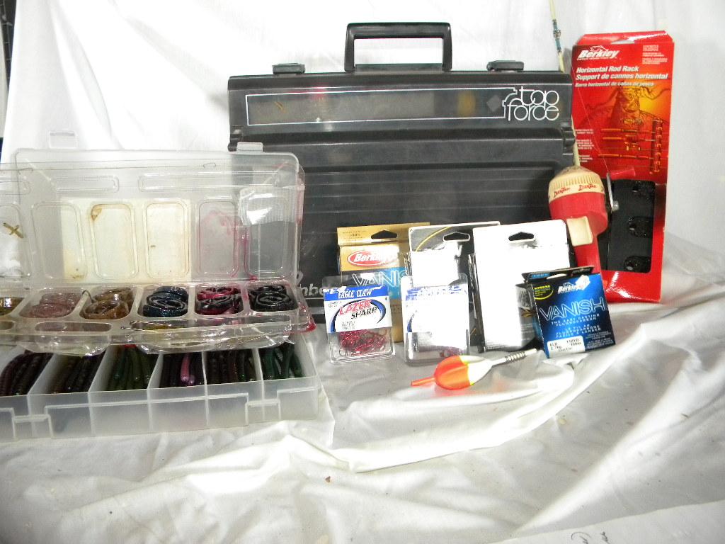 Flambeau 7680 Tackle Box W/double Tray, Contents, 15" X12". Reel Etc.