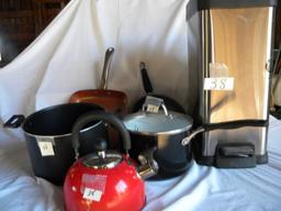 Kitchen=pots, Frying Pan, Kettle; Waste Canw/opener Etc.