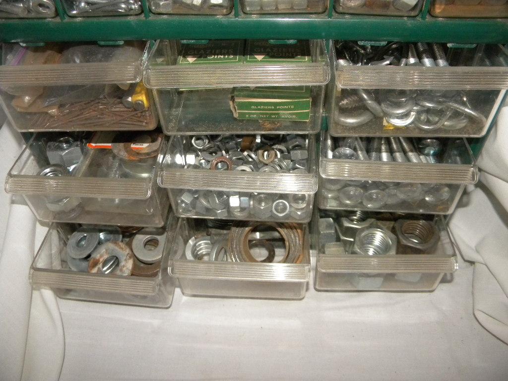 Metal Cabinet, 30 Dwrs W/contents, 9 Large Dwrs With Contents