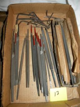 Two Boxes Of Files, Triangle, Flat Chain Raker, Dressing Bricks; 1 Box Of W