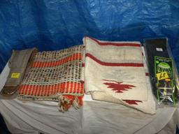 Pair Of Horse Blankets, (1 New/1 Used); Pair Of 34" Cinch.