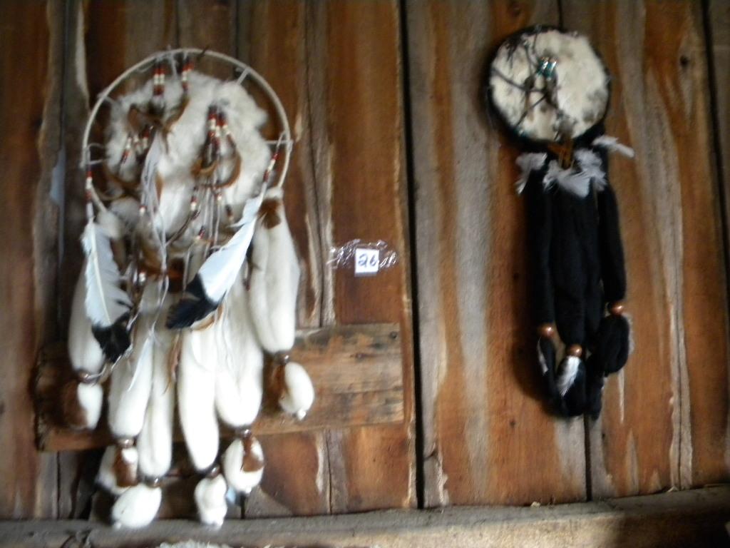 Pair Of Native American Dream Catchers.