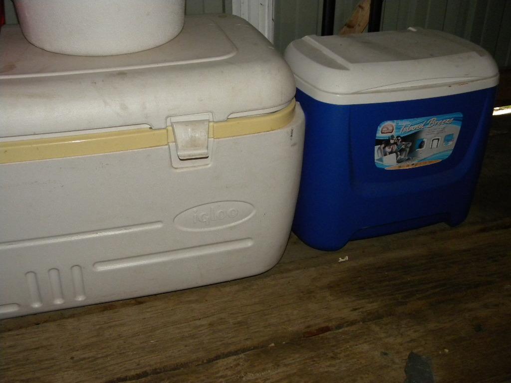Igloo Coolers, One W/wheels; Water Cooler; Igloo Lunch Cooler.