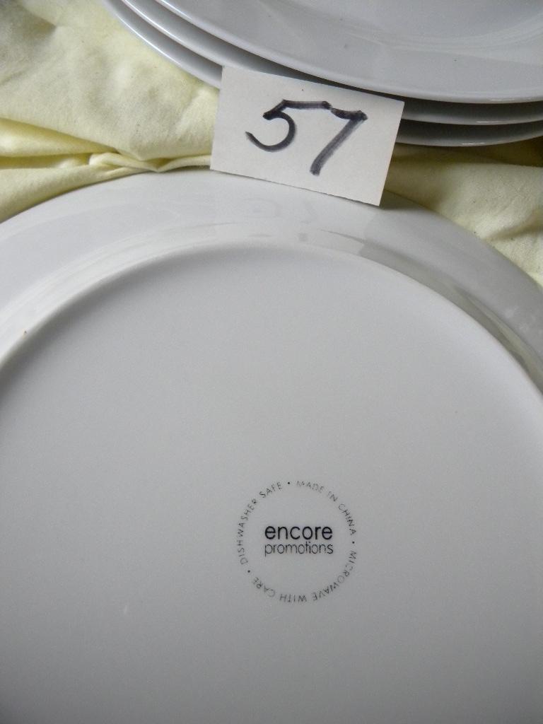 Pair Of Measure Cups; 4 Encore 12" Dinner Plates; 4 Christmas Water Glasses