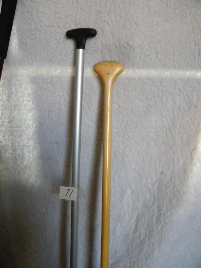 Fishing=Pair Of Fishing Nets (one Has Extension Handle); Pair Of Boat Oars.