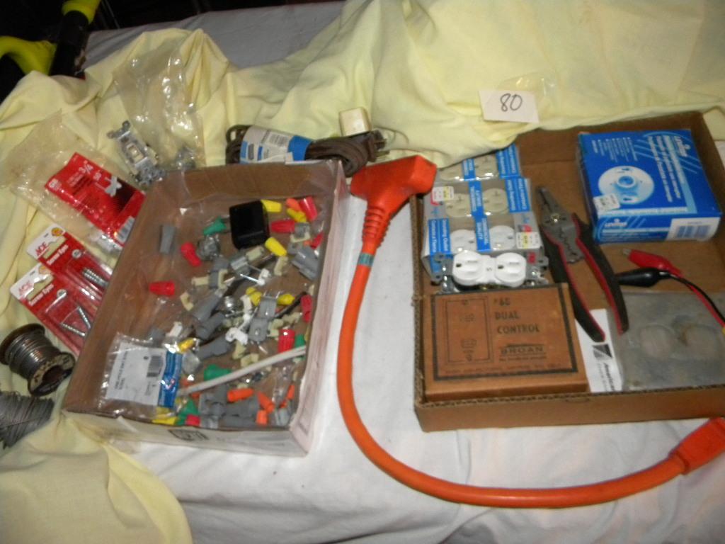 Two Boxes Of Misc. Electrical Items.