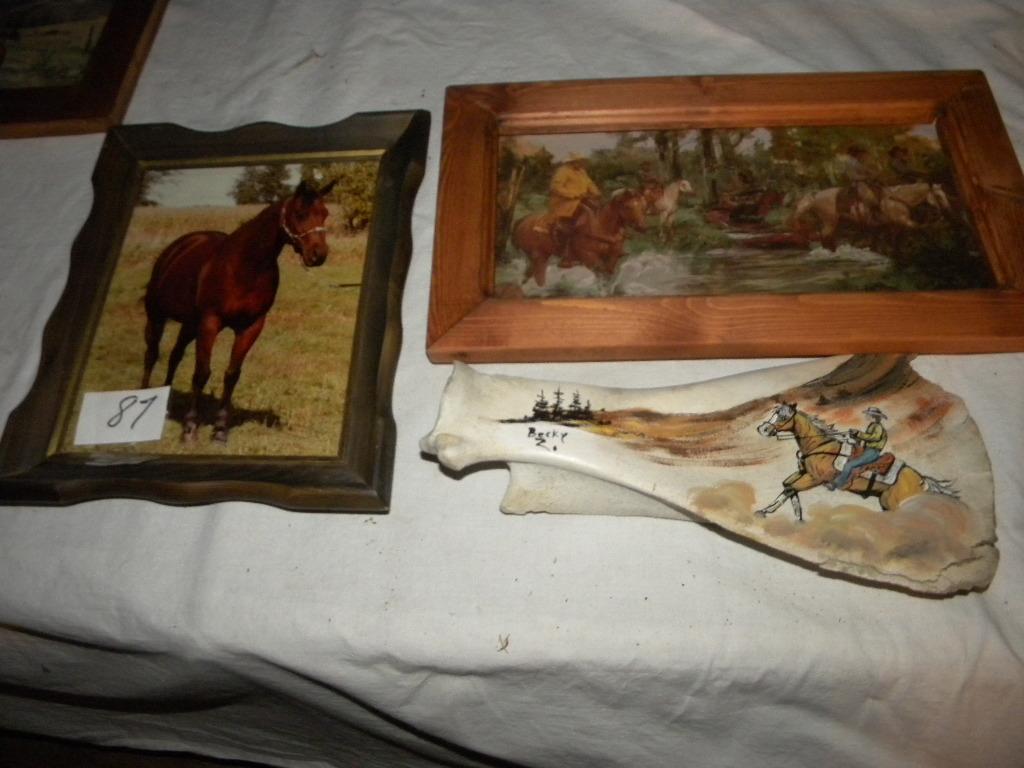 Bone Painting "cowboy On The Range" By Becky Zimmerman", Painting= "cowboys