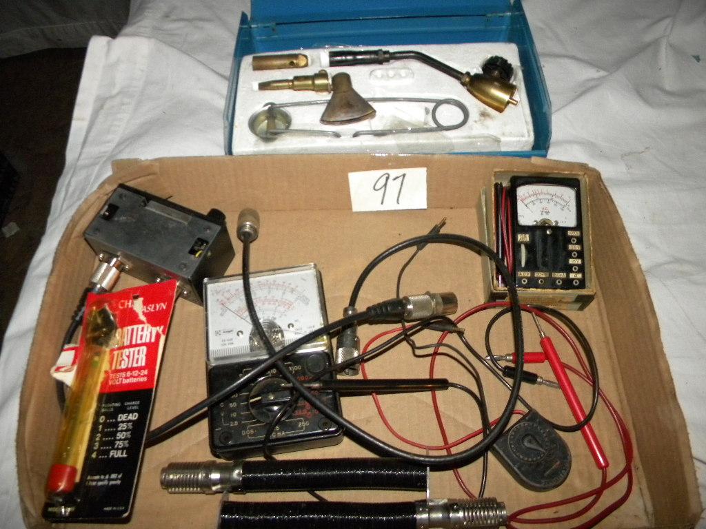 Gas Torch Kit With Case; Dc Electrical Tester; 12 V. Battery Tester.