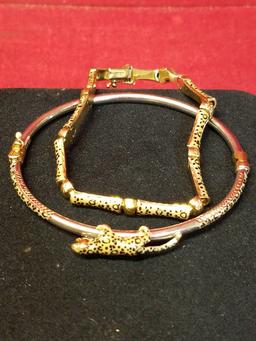 14kt Gold Cheetah Bracelet, Bangle & Ring