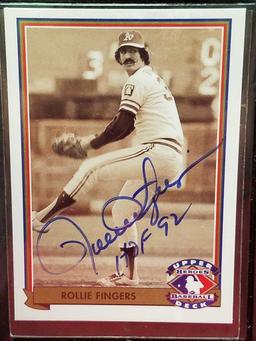 Signed Baseball Card Of Rollie Fingers