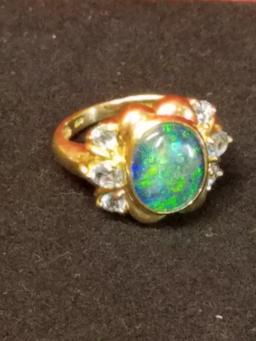 14kt Gold Black Opal Ring