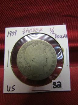 1909 Silver Barber Half Dollar