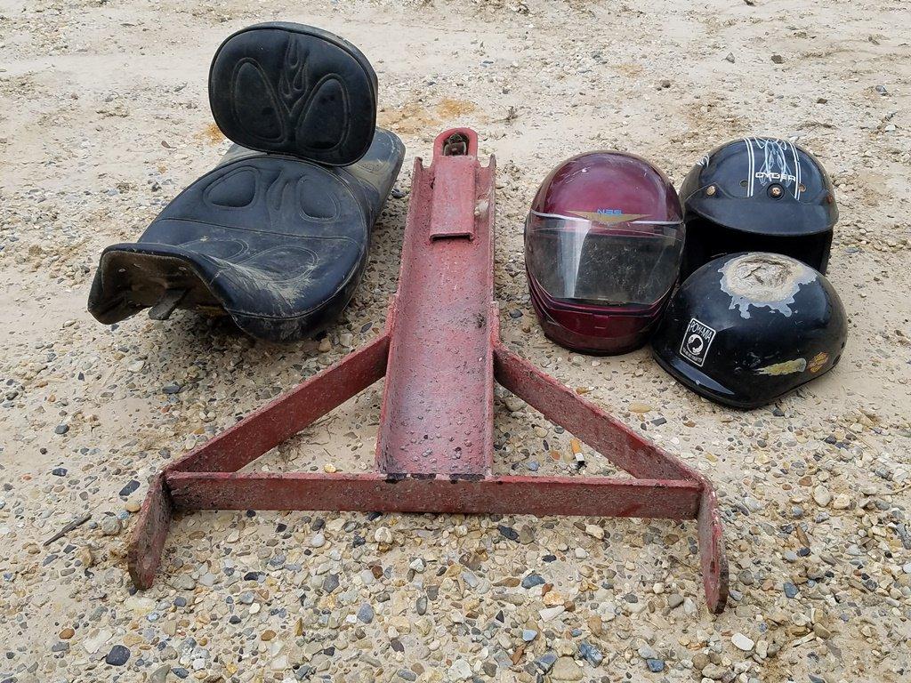 Tow Dolly, Motorcycle Seat &(3) Helments