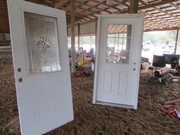 (2) Entry Door 1 With Casing Both Have Glass Panes