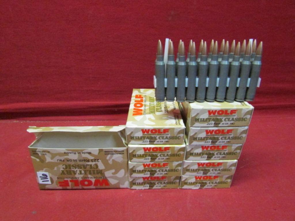 (200) Wolf Military Classic .223 REM Cartridges