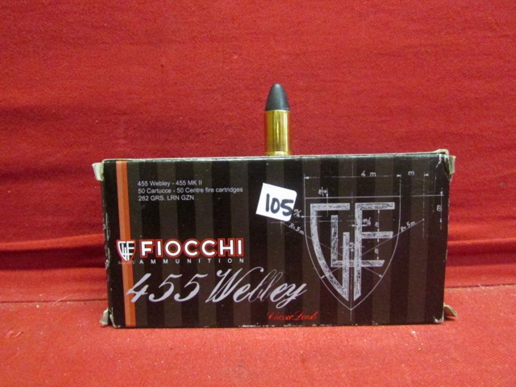 (50) Fiocchi 455 Webley-455 MK II Cartridges