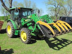 JD 5075E tractor w/H240 loader,bucket & grapple