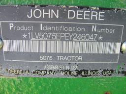 JD 5075E tractor w/H240 loader,bucket & grapple