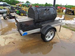 Smoker BBQ pit on wheels