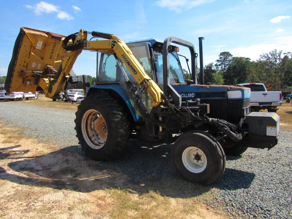 New Holland 7740 tractor w/Alamo side boom