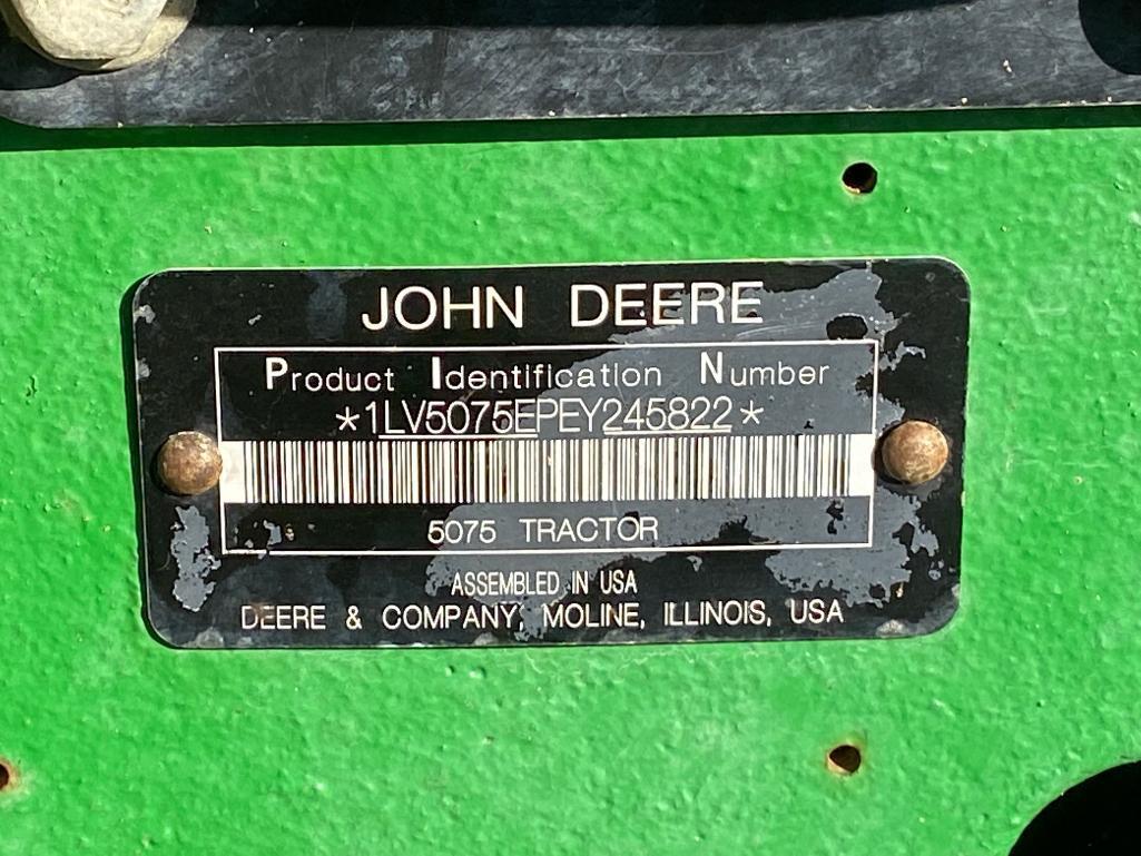 John Deere 5075E Cab Tractor w/loader MFWD
