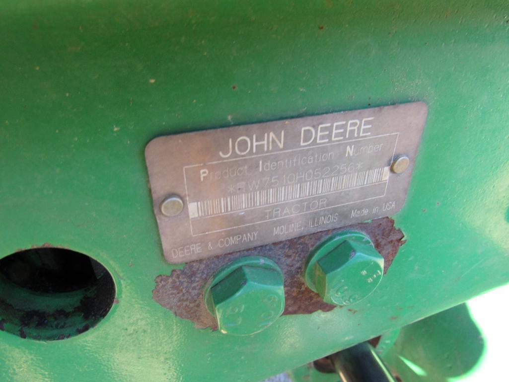 2001 John Deere 7510 Cab Tractor