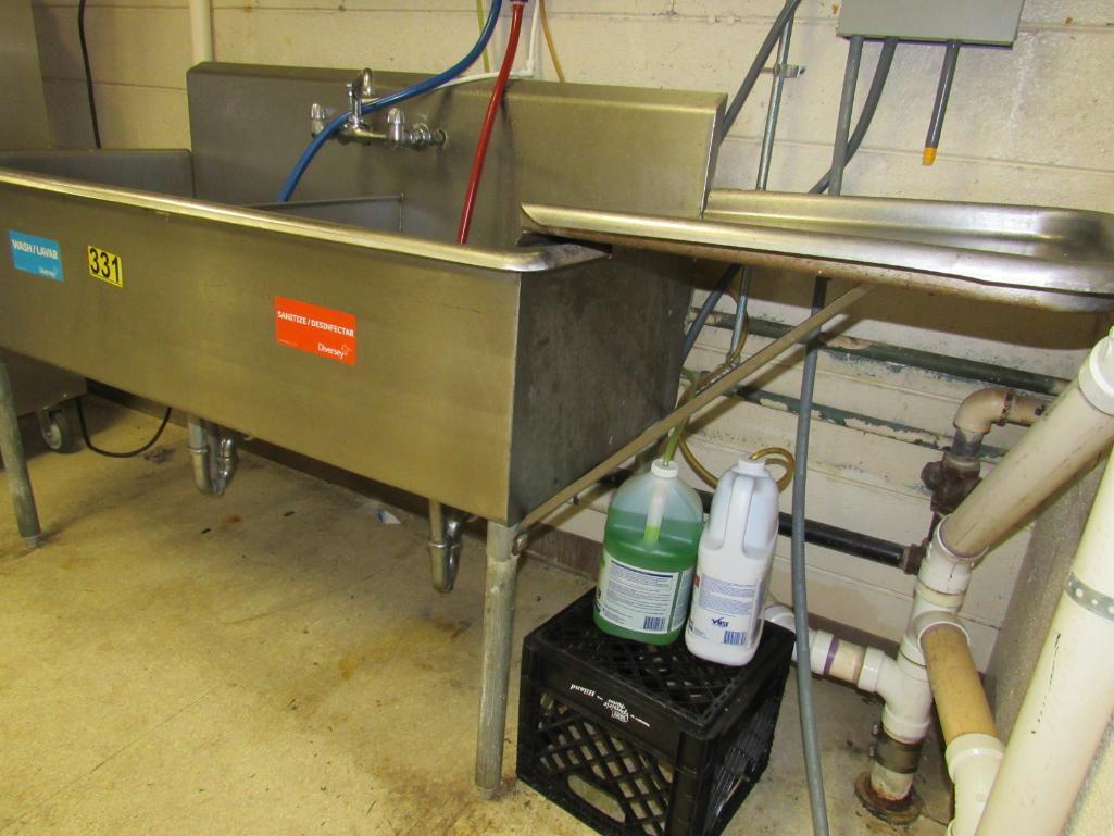 2 Compartment stainless steel sink w/drying rack