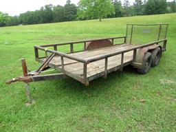 16ft bumper pull trailer with ramps - NO TITLE- SALES WITH BILL OF SALE ONLY!
