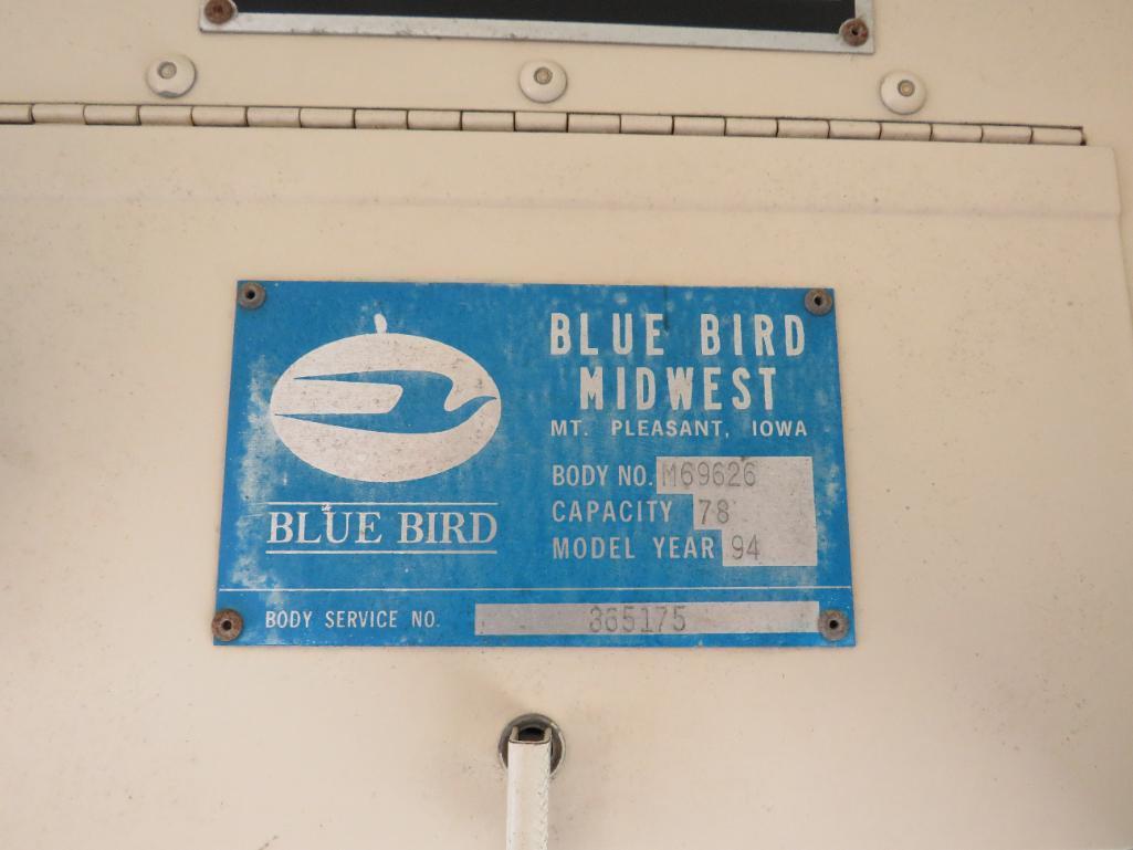 1994 Blue Bird. Seller states turbo is bad, will need to be towed.  Will have SLOW TITLE ,