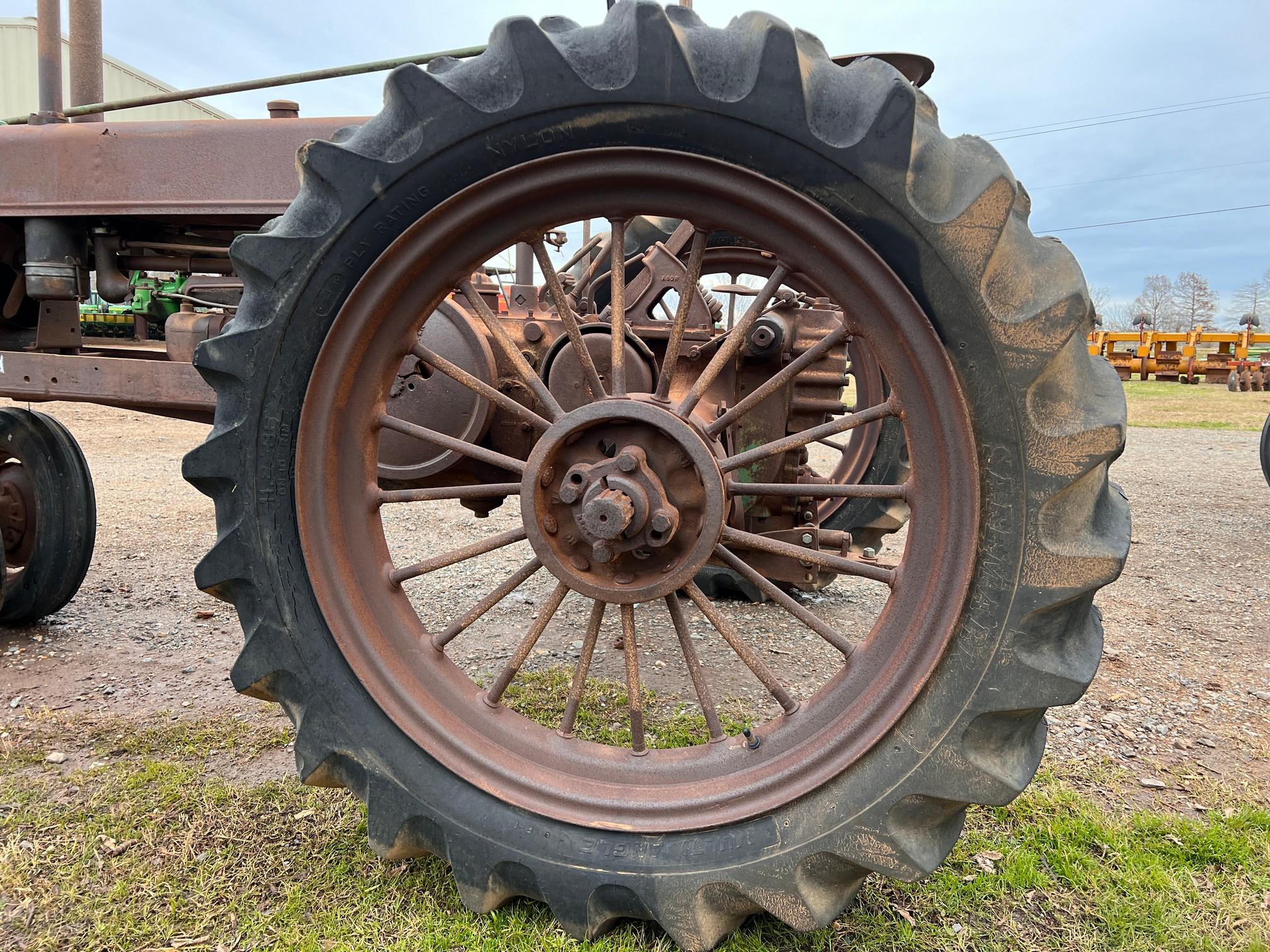 John Deere Model B unstyled 2 cylinder tractor rear spoke wheels