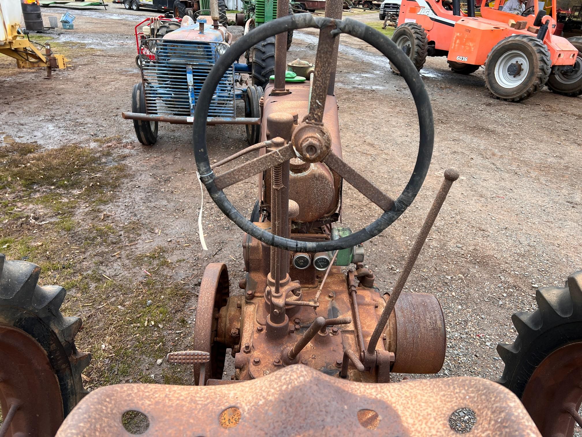 John Deere Model B unstyled 2 cylinder tractor rear spoke wheels