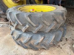 (2) tractor tires and rims 380/80R38