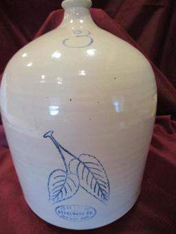 3 gal. Birch leaf Shoulder jug. (lip chip)