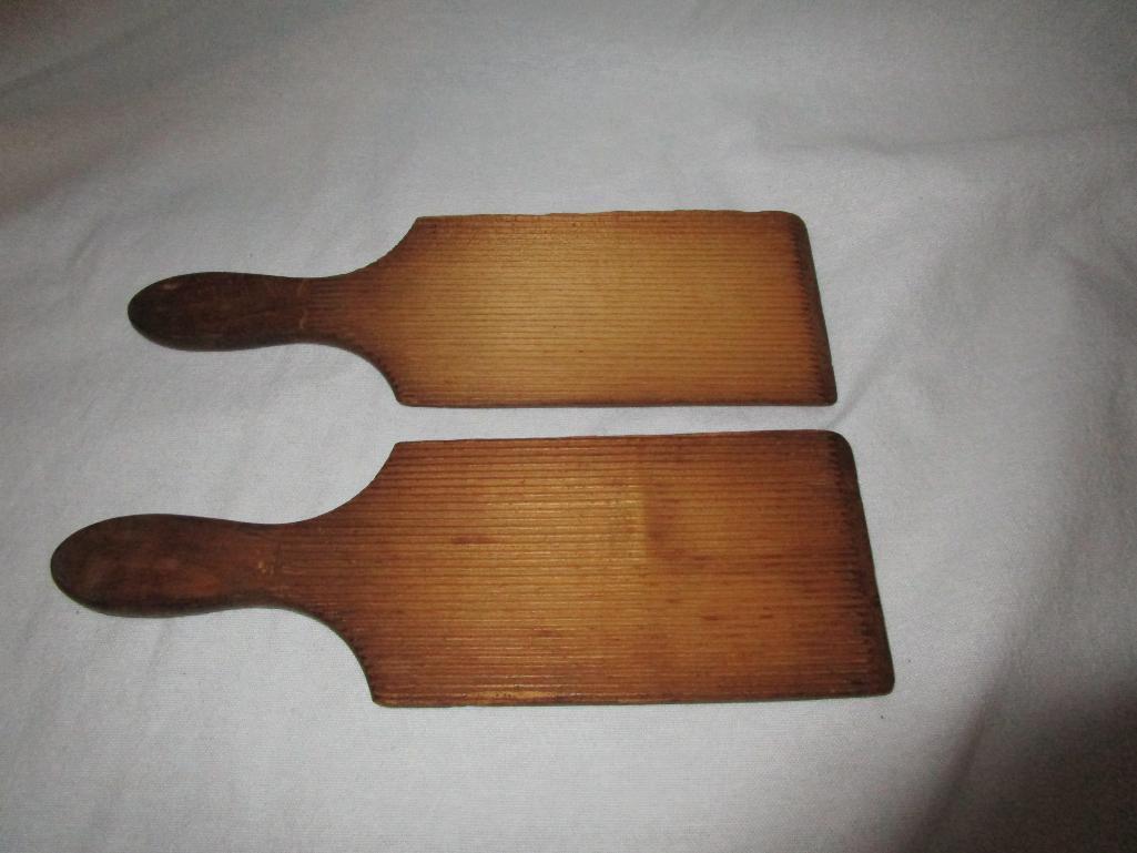 Vintage Butter Wooden Paddles, Set Of 2, 5 1/2"