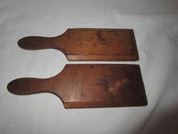 Vintage Butter Wooden Paddles, Set Of 2, 5 1/2"